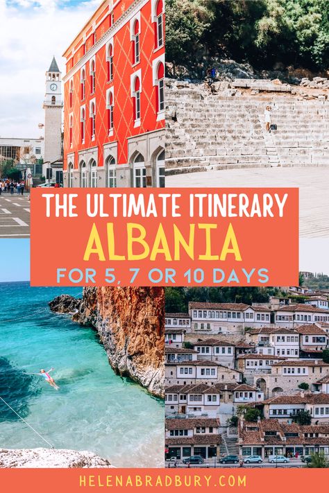 The Ultimate itinerary in Albania: for 5, 7 or 10 days — Helena Bradbury Albania Roadtrip, Albania Itinerary, Visit Albania, Albania Travel, Balkans Travel, North Macedonia, Tirana Albania, Euro Summer, Trip Itinerary