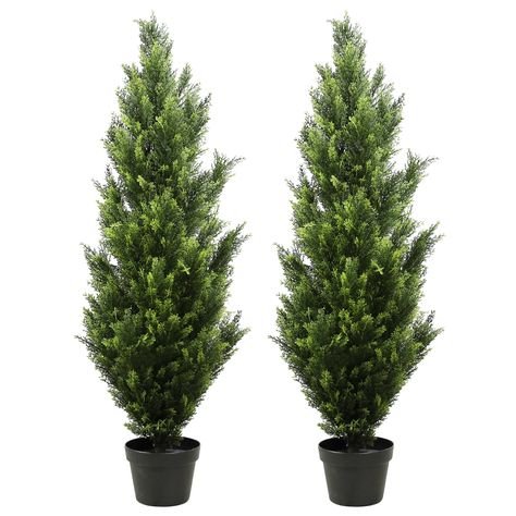 Primrue Topiarr Trees Faux Cedar Tree in Pot & Reviews | Wayfair Cedar Plant, Outdoor Topiary, Bushes And Shrubs, Tree In Pot, Artificial Topiary, Cedar Tree, Boxwood Topiary, Artificial Plants Outdoor, Artificial Boxwood