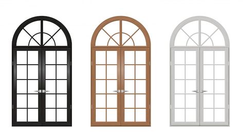 Wooden vintage arched doors set | Premium Vector #Freepik #vector #vintage-window #wood-window #house-window #open-window Modern Classic Living Room, Window Designs, House Light, Medieval Gothic, Floor Plan Layout, Stone Arch, Arched Doors, Casa Exterior, House Outside Design