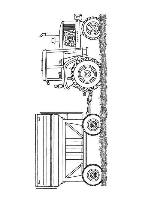 The-Tractor-with-Crane Minecraft Trailer, Tractor Drawing, Tractor Coloring Pages, Tractor Art, Stitch Coloring Pages, Boy Coloring, Printable Alphabet Letters, Tractor Pulling, Heart Coloring Pages