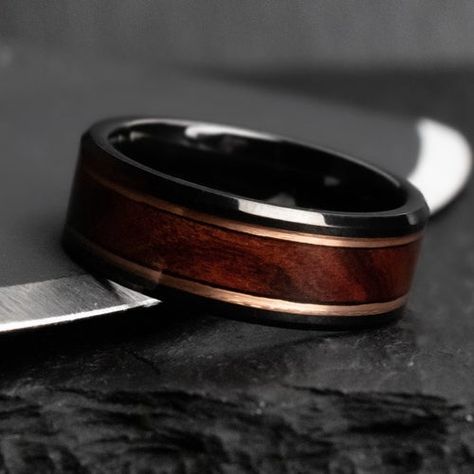 Men’s Wooden Wedding Band, Male Wedding Bands, Wood Engagement Ring, Unique Wedding Band, Wood Wedding Ring, Wood Wedding Band, Wood Ring Box, Retail Jewelry, Black Wedding Band