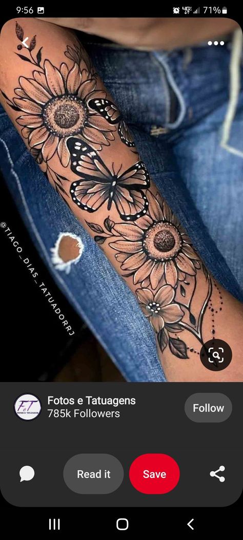 Forearm Cover Up Tattoos, Sunflower Tattoo Sleeve, Arm Sleeve Tattoos For Women, Tattoos To Cover Scars, Rose Tattoos For Women, Flower Wrist Tattoos, Butterfly Tattoos For Women, Mommy Tattoos, Ribbon Tattoos