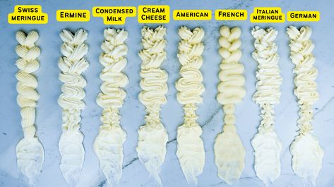 Cream Anglaise, Brand Cake, German Cheese, Buttercream Recipes, Ermine Frosting, Types Of Frosting, French Buttercream, Italian Buttercream, British Girl