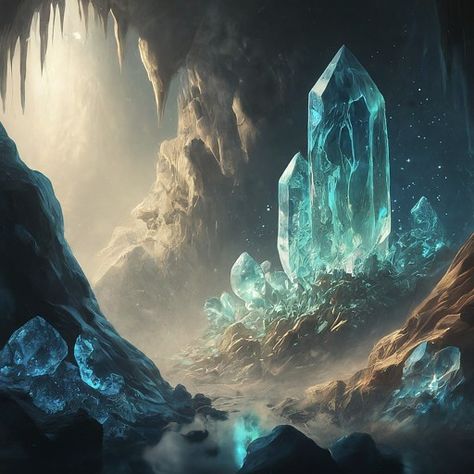 Magical Cave, Dream Inspiration, Wicked Art, Crystal Kingdom, Crystal Mountain, Unlikely Friends, Crystal Cave, Turquoise Crystal, Story Board