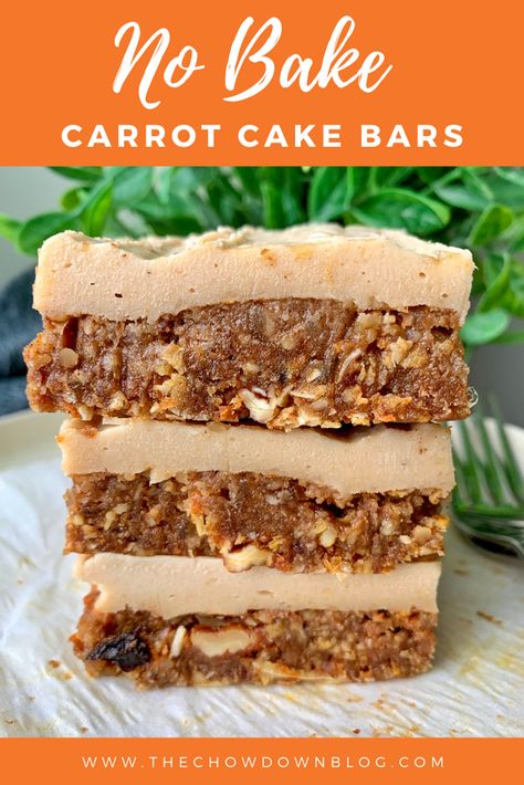 Refined Sugar Free Easter Desserts, Freezer Carrot Cake Bars Vegan, Frozen Carrot Cake Bars, Vegan Carrot Cake Bars, Carrot Cake Freezer Bars, Carrot Cake Bars Healthy, Gf Df Easter Dessert, Gluten Free Carrot Cake Bars, Easter Desserts Vegan