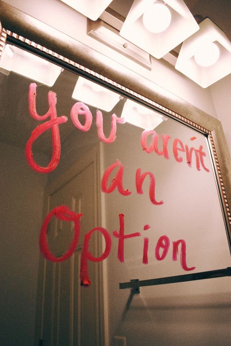 #aesthetic #mirror #lipstick Red Lipstick Writing On Mirror, Lipstick On Mirror Writing, Writing On Mirror Aesthetic, Lipstick On Mirror Aesthetic, Lipstick Mirror Writing, Mirror Writing Aesthetic, Mirror Quotes Aesthetic, Taurus Lilith, Lipstick On Mirror