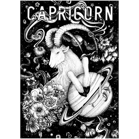 CAPRICORN / Hand drawing on Behance Art Zodiac Signs, Capricorn Aesthetic, Sea Goat, Capricorn Art, Capricorn Sun, Capricorn Season, Capricorn Tattoo, Manifesting Tips, Capricorn Life