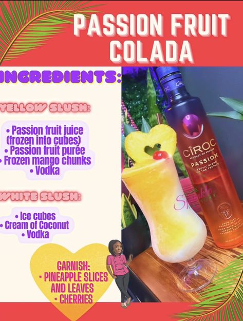 Ciroc Passion, Candy Cocktails, Passion Fruit Juice, Mixed Drinks Alcohol, Yummy Alcoholic Drinks, Mango Chunks, Liquor Drinks, Pineapple Slices, Party Punch