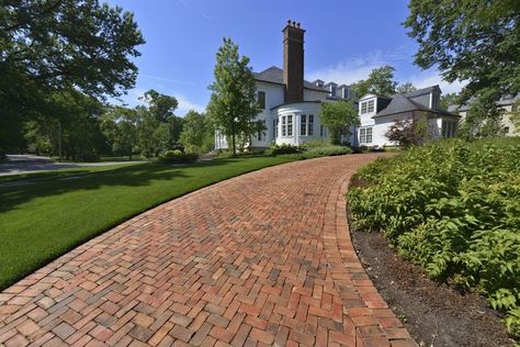 Brick Paver Driveway, Driveway Materials, Cobblestone Pavers, Cobblestone Driveway, Brick Driveway, Clay Pavers, Fire Pit Materials, Paver Blocks, Brick Walkway