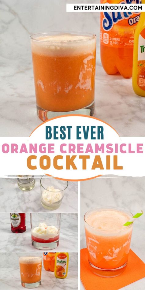 Orange Creamsicle Cocktail Recipe, Whipped Vodka Drinks, Orange Creamsicle Cocktail, Creamsicle Cocktail, Perfect Whipped Cream, Whipped Vodka, Whipped Cream Vodka, Orange Crush Soda, Best Summer Cocktails