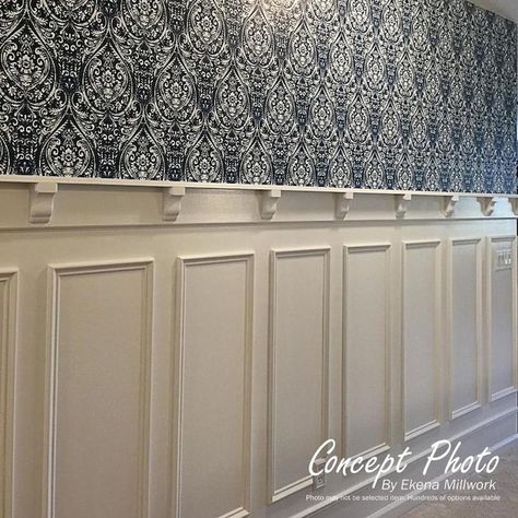 Vermont Farmhouse, Chair Rail Moulding, Wainscoting Wall, Flat Trim, Wall Panel Molding, Wainscoting Styles, Indoor Ideas, Bar Plans, Wall Niche