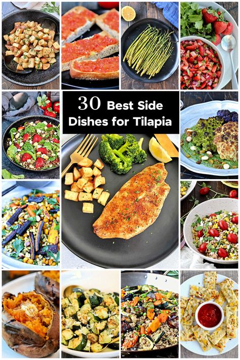 Tilapia Meals Sides, Talipia Side Dishes, What To Serve With Tilapia, Side Dishes For Tilapia, Tilapia Side Dishes, Tilapia Dinner Ideas, Dinner Ideas Sides, Lime Tilapia Recipes, Tilapia Dishes