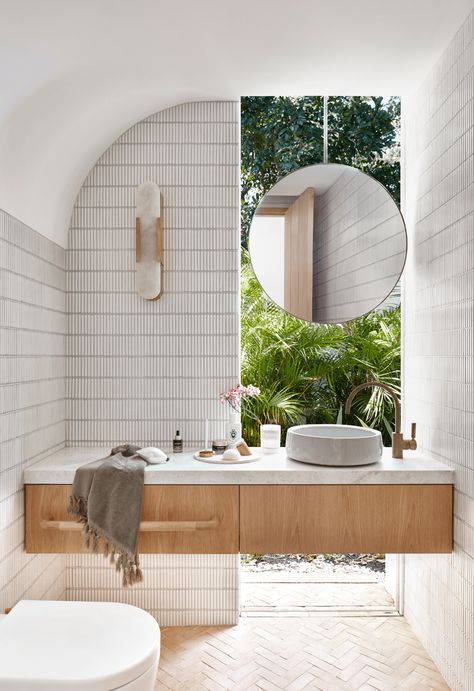 Our Most Popular Bathrooms Of All Time Bathroom Design Inspiration, Curved Walls, Patio Interior, Australian Homes, Bathroom Renos, Laundry In Bathroom, Bathroom Inspo, Bathroom Reno, House Bathroom