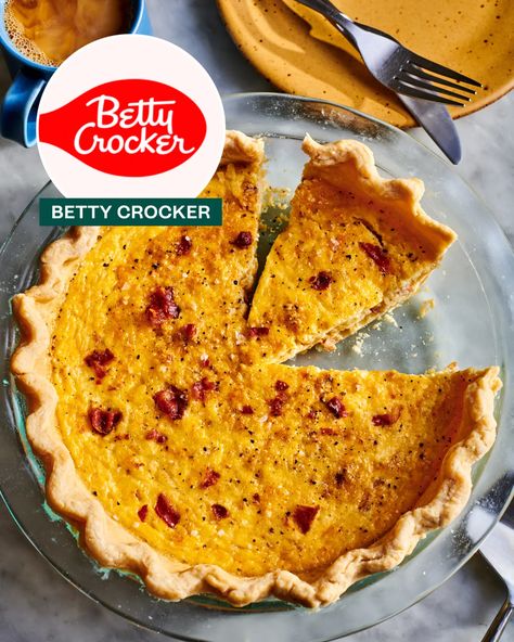 Betty Crocker Quiche Lorraine Recipe Review | Kitchn Quiche Lorraine Recipe, Easy Quiche, Quiche Recipes Easy, Betty Crocker Recipes, Tomato Tart, Poke Cake Recipes, Quiche Recipe, Flavored Bacon, Summer Lunch