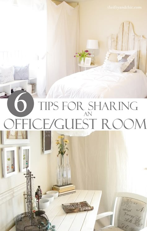 Keep these tips in mind for reorganization of office/guest room (downstairs) | ThrifyandChic.com Spare Room Office, Room For Guests, Bedroom Office Combo, Guest Room Office Combo, Office And Guest Room, Home Office Guest Room Combo, Guest Bedroom Home Office, Office Guest Bedroom, Guest Bedroom/office