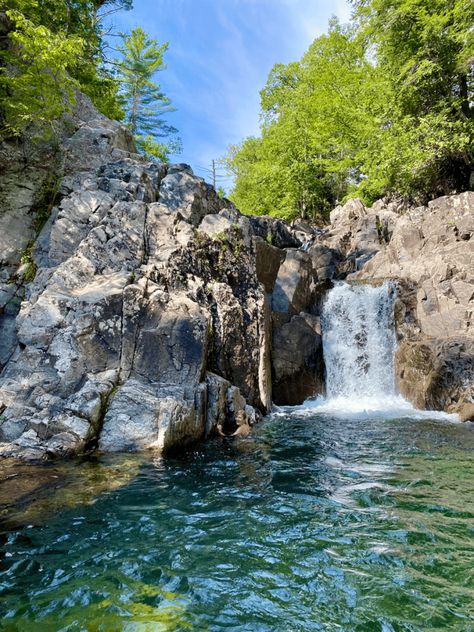 Gorgeous Upstate New York Waterfalls You Can Swim In | As We Go Places Upstate New York Waterfalls, Ithaca Falls, Waterfall Swimming, York Dog, Lake Champlain, Adirondack Mountains, Hiking Dogs, Upstate Ny, Fall Travel