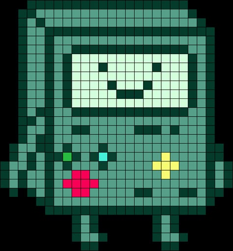 BMO Perler Bead Pattern / Bead Sprite Kandi Cuff Patterns, Kandi Cuffs, Pixel Art Templates, Kandi Cuff, Pony Bead Patterns, Diy Perler Bead Crafts, Pixel Art Grid, Graph Paper Art, Pattern Maker