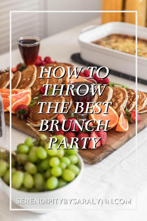 Looking for a fun way to hang out with your loved ones? Throw a brunch party! Brunch parties are great for holidays, birthdays, engagement parties, baby showers, and weekend get-togethers. Here, I'm sharing all of my favorite brunch recipes, how do a mimosa bar, set the buffet table, and everything in-between. Whether you're looking for menu ideas, a cooking timeline, or playlist recs, these are all of my best tips on how to throw a brunch party that is fun, casual, and (actually) stress-free! Christmas Party Menu Ideas, Tea Finger Sandwiches, Brunch Party Food, Christmas Brunch Menu, Brunch Ideas For A Crowd, Breakfast Brunch Party, Christmas Party Menu, Brunch Party Recipes, Brunch Parties