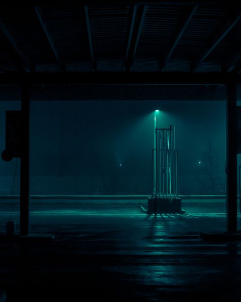 Dystopian Images Explore a Foggy Irish Town Drenched in Aquamarine Light | Colossal Colour Exploration, Irish Town, Neon Noir, Rin Okumura, Colossal Art, Dark City, Visual Culture, Cinematic Photography, Dark Photography