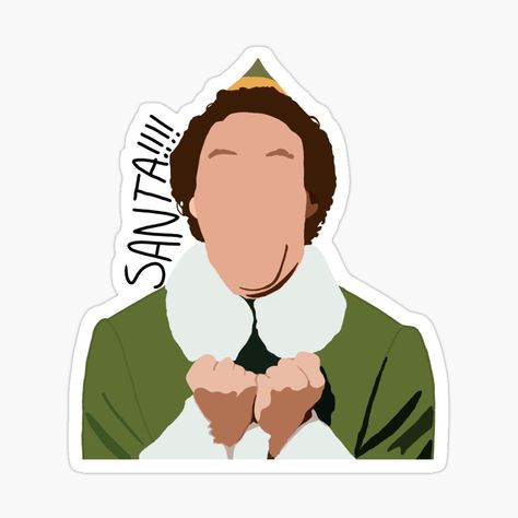 Get my art printed on awesome products. Support me at Redbubble #RBandME: https://www.redbubble.com/i/sticker/buddy-the-elf-by-blar-417/61477156.EJUG5?asc=u Buddy The Elf Cartoon, Buddy The Elf Ornaments, Elf Stickers, Kindle Decor, Elf Movie Quotes, Elf Cartoon, Elf Quotes, Holiday Wallpapers, Christmas Wallpaper Iphone Cute