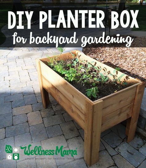 This simple planter box is made with resilient cedar to be an eco-friendly and long lasting home to greens, herbs or whatever you plant! Garden Boxes Diy, Backyard Garden Diy, Raised Planter Boxes, Funny Gardening, Diy Planter, Diy Planter Box, Wooden Planter, Backyard Gardening, Easy Backyard