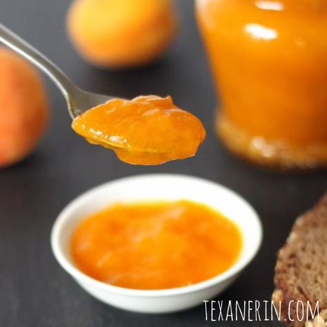 Honey Sweetened Apricot Jam | texanerin.com Sugar Free Apricot Jam Recipe, Apricot Jam Recipes, Freezer Jam, Homemade Peanut Butter, Jam And Jelly, Apricot Jam, Jam Recipes, Canning Recipes, Fruit Recipes