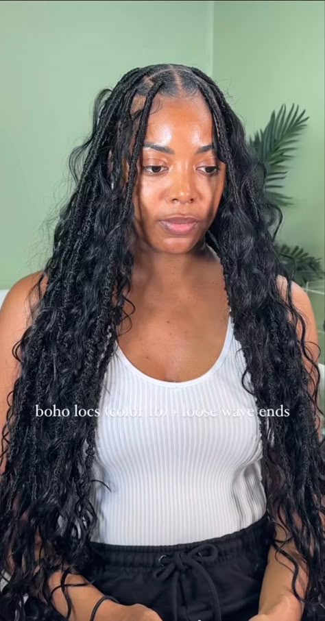 Bohemian Locks Black Women, Long Boho Locs, Boho Soft Locs Black Women, Fine Locs, Boho Locs Black Women, Boho Locks, Maintenance Week, Loc Braids, Knotless Styles