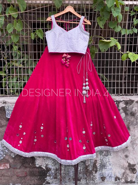 Excited to share this item from my #etsy shop: Indian Designer Lehenga Choli Dupatta Hot Pink Velvet Lengha White Silk Silver Embroidery Blouse Lace Dupatta Ready to Wear Wedding Lengha #lehengacholi #weddinglehenga Velvet Lehenga Blouse, Pink Velvet Lehenga, Velvet Lengha, Indian Designer Lehenga, Pakistani Lehenga, Party Wear For Women, Mirror Work Lehenga, Velvet Lehenga, Silver Blouse