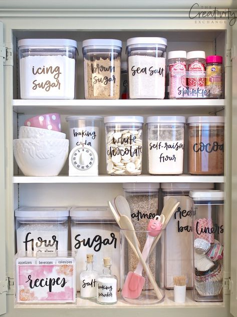 Baking Cabinet, Farmhouse Side Table, Cute Dorm Rooms, Labels Printables Free, Rooms Ideas, Room Transformation, Trendy Home, Printable Labels, Pantry Organization