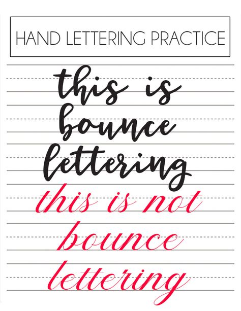 Bouncy Lettering Alphabet, Bouncy Calligraphy Alphabet, Bounce Lettering Alphabet, Bounce Lettering Worksheet, Monoline Lettering Practice Free, Bouncy Lettering, Bouncy Calligraphy, Fonts For Business, Learn Lettering