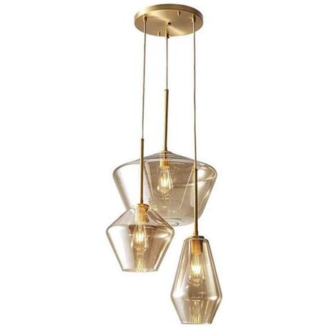 Everly Quinn Modern 3-light Champagne Gold Chandelier Cognac Glass Shade Pendant | Wayfair Bronze Light Fixture, Bath Lighting, Saint Andrews, Cluster Pendant Lighting, Kitchen Island Linear Pendant, Room Refresh, Design Lighting, Drum Chandelier, Gold Chandelier