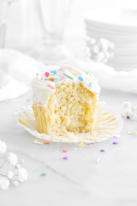 Single Serve Vanilla Cupcake with Buttercream Frosting - Bakers Table Single Serve Buttercream Frosting, Small Batch Buttercream Frosting, Cupcake With Buttercream Frosting, Buttercream Frosting For Cupcakes, Batch Baking, Bakers Table, Small Batch Baking, Vanilla Cake Recipe, Single Serving