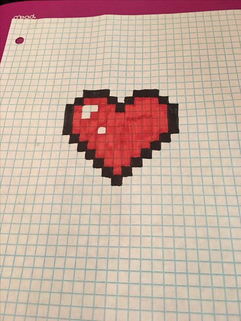 Lego Heart Drawing, Graph Art, Pix Art, Graph Paper Art, Heart Drawing, Editing Skills, Grid Paper, Paper Heart, Paper Drawing