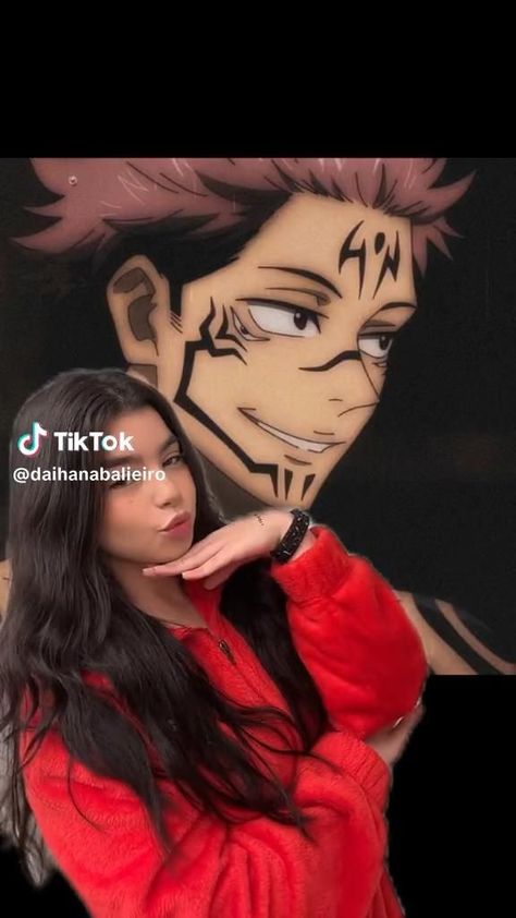 Jjk Costume Ideas, Sukuna Makeup Look Tutorial, Jujutsu Kaisen Cosplay Female, Anime Costume Ideas Women, Simple Anime Costume Ideas, Sukuna Makeup Tutorial, Anime Costume Ideas Halloween, Jjk Makeup Ideas, Masked Costume Ideas