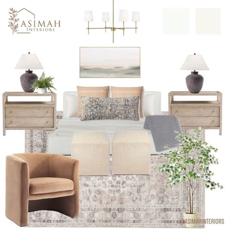 Shop this entire Master Bedroom look, mood board, floor plan and shopping list. Inspired by Studio Mcgee / McGee and Co! Mcgee And Co Bedroom, Mcgee And Co Living Room, Studio Mcgee Art, Wayfair Bedroom, Calming Bedroom, Decor Shopping, Neutral Bedroom, Studio Mcgee, Online Interior Design