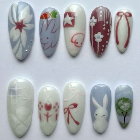 Nails Hippie, Hottest Summer Nails, Bunny Nails, Hippie Nails, Nails Trends, Pretty Gel Nails, Really Cute Nails, Soft Nails, Kawaii Nails