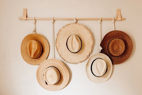 Boho Chic Hats, Bohemian Hat, Hat Hangers, Space Saving Shelves, Wall Hats, Hanging Hats, Hat Organization, Hat Holder, Hat Hanger