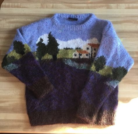 Landscape Sweater, Name Vintage, Knitwear Sweater, Knitting Inspiration, Dream Clothes, Sweater Weather, Aesthetic Clothes, Pretty Outfits, Fashion Inspo Outfits