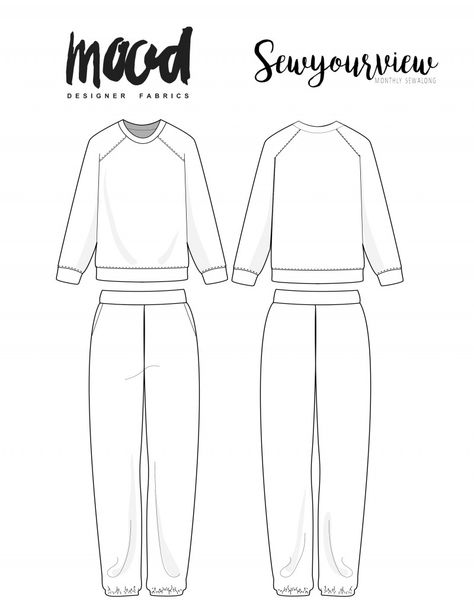 The Hickory Ensemble - Free Unisex Sewing Pattern - Mood Sewciety Sewing A Suit, Mood Pattern Free, Mood Patterns, Two Piece Shorts Set Pattern, Sweatpants Sewing Pattern Free, Jeans Pattern, Mood Free Sewing Patterns, Mood Sewing Patterns, Mood Sewciety