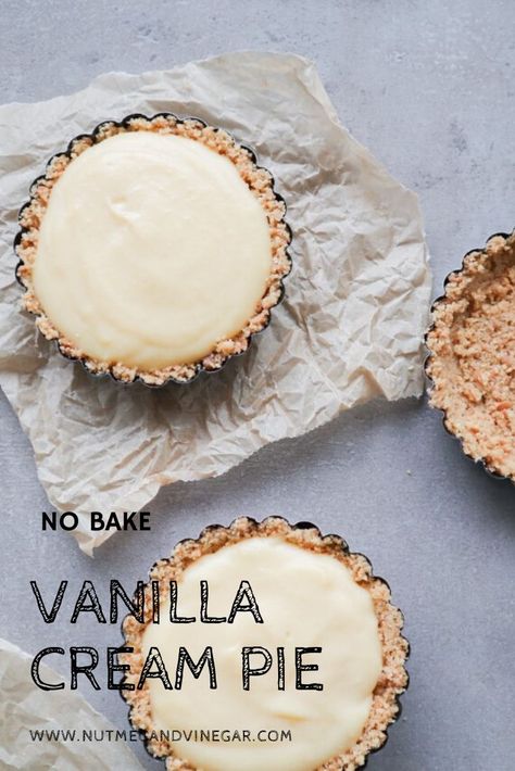 Vanilla Cream Pie Filling, No Bake Custard Pie, Vanilla Cream Pie Recipes, Creamy Pie Recipes, Vanilla Recipes Desserts, Condensed Milk Pie Recipes, Cream Pie Filling Recipes, No Bake Pie Filling, Cream Pies No Bake