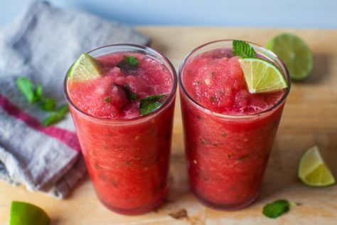 frozen watermelon mojitos