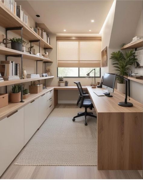 Home Office For Small Spaces, Home Office Inspo, Contemporary Office Design, Home Office Man, Home Office/guest Room, Tiny Office, Small Home Offices, Office Guest Room, Guest Room Office