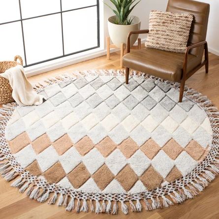 Millwood Pines Gile Geometric Handmade Tufted Gray/Charcoal Area Rug | Wayfair Mexican Hacienda, Charcoal Rug, Stylish Rugs, Shag Area Rug, Cotton Wool, White Area Rug, Online Home Decor Stores, Decoration Design, Grey Area Rug