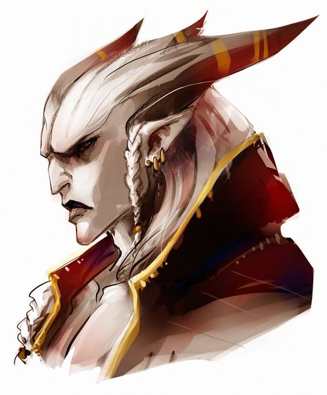 Qunari Sketch Dragon Age Qunari, Iron Bull, Dragon Age Rpg, Dragon Age Inquisition, Alien Concept Art, Fantasy Races, Dungeons And Dragons Characters, My Oc, Fantasy Inspiration