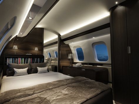 The Global 7000 is even available with a private bedroom. It's an important option, given the plane's more than 8,500-mile range — that means nonstop from New York to Sydney, Australia. Vip Bedroom, Private Jet Aesthetic, Jet Aesthetic, Private Plane Interior, Vip Series, Jets Privés De Luxe, Private Jet Interior, Letto King Size, Jet Privé