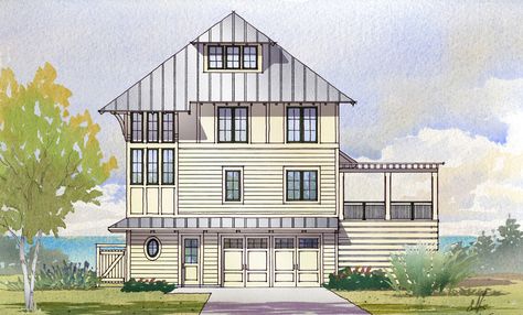 Plan #901-125 - Houseplans.com Raised Coastal House Plans, Elevated Home Plans, Beachfront House Plans, Elevated Beach House Plans, Beach House Plans Coastal Homes, Elevated Beach House, Tuscan Houses, Coastal Bungalow, Beach Style House Plans