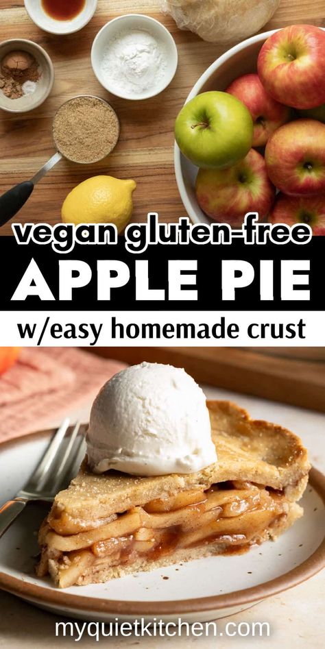 Vegan Apple Pie Crust, Vegan Apple Pie Recipe, Vegan Pies Recipes, Gluten Free Apple Pie, Vegan Apple Cake, Vegan Pie Crust, Vegan Apple Pie, Vegan Holiday, Vegan Apple