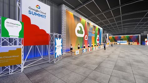 Cloud Event, Summit Stage, Google Event, Google Cloud, Stage Set, Stage Design, Autodesk 3ds Max, 3d Modeling, Exhibition Design