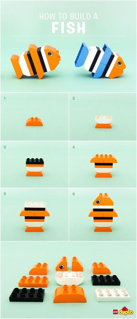 how to build a fish Small Lego Building Ideas, Random Lego Builds, Build Lego Ideas, Lego How To Build, Small Lego Ideas, Duplo Lego Ideas, Small Lego Builds, Lego Ideas To Build Instructions, Simple Lego Builds