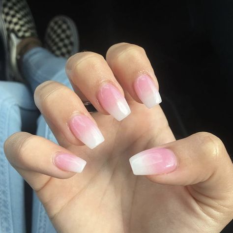 Gel French Tips, White Ombre, Pink Ombre Nails, Gel Extensions, Pink Ombre, Ombre Nails, Gradient Color, Toe Nails, Green And Brown